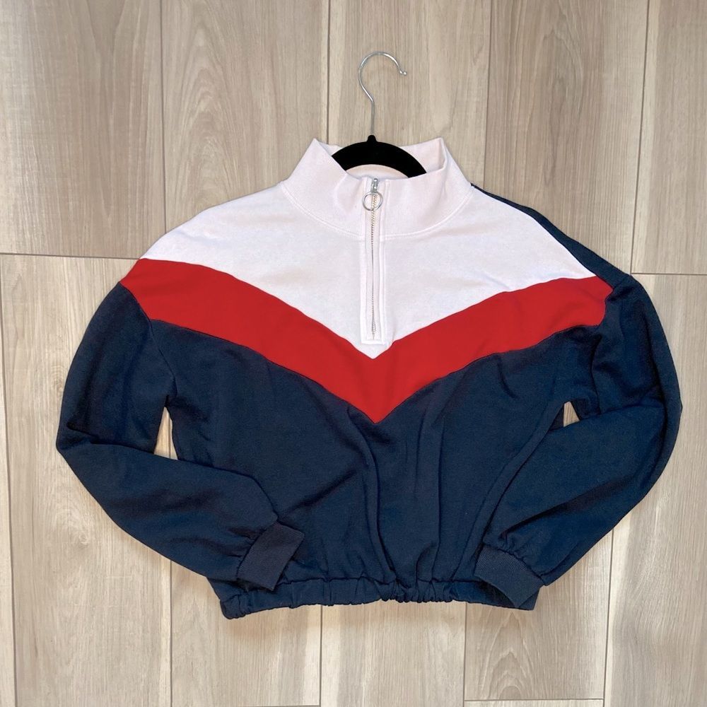 H&M Zip Up, Red, White & Blue Sweatshirt